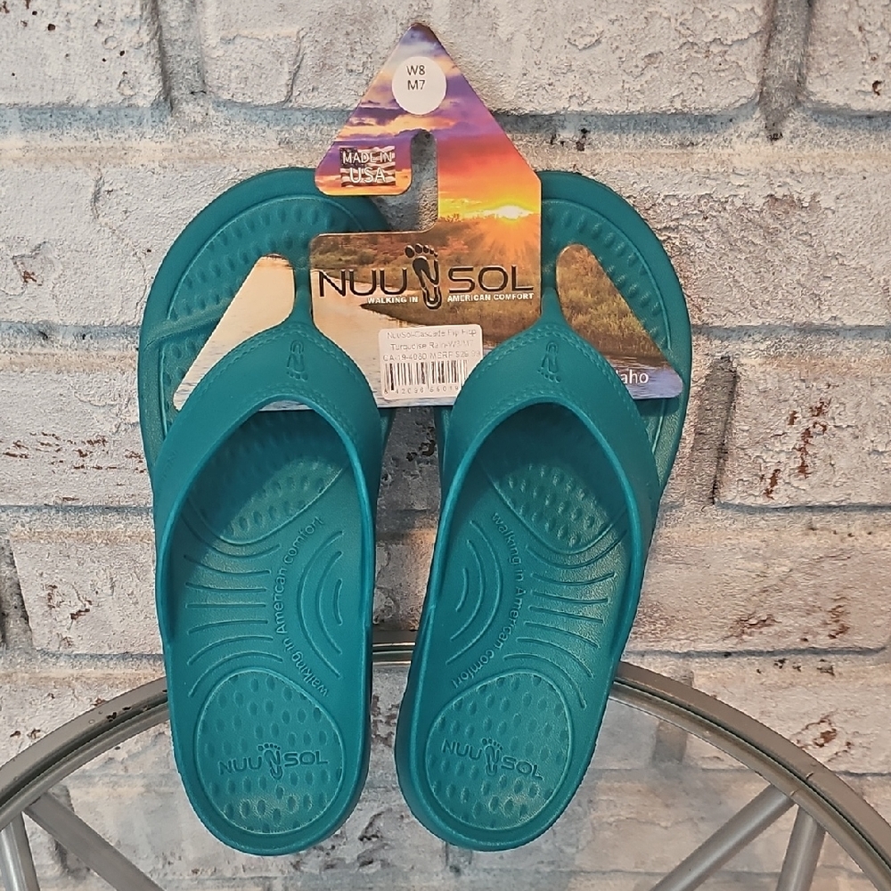 NuuSol Teal Slide Sandals